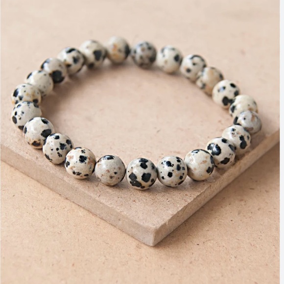 Bracelet Dalmatian Jasper natural gemstone bracelet - Picture 2 of 6